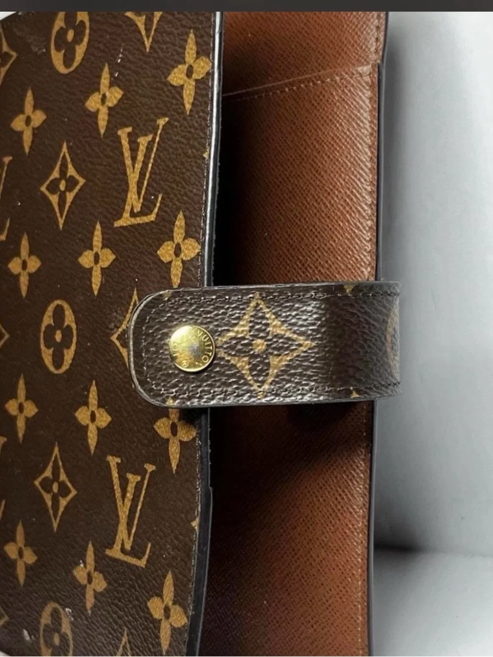 Authentic Louis Vuitton Brown Monogram Leather Agenda MM